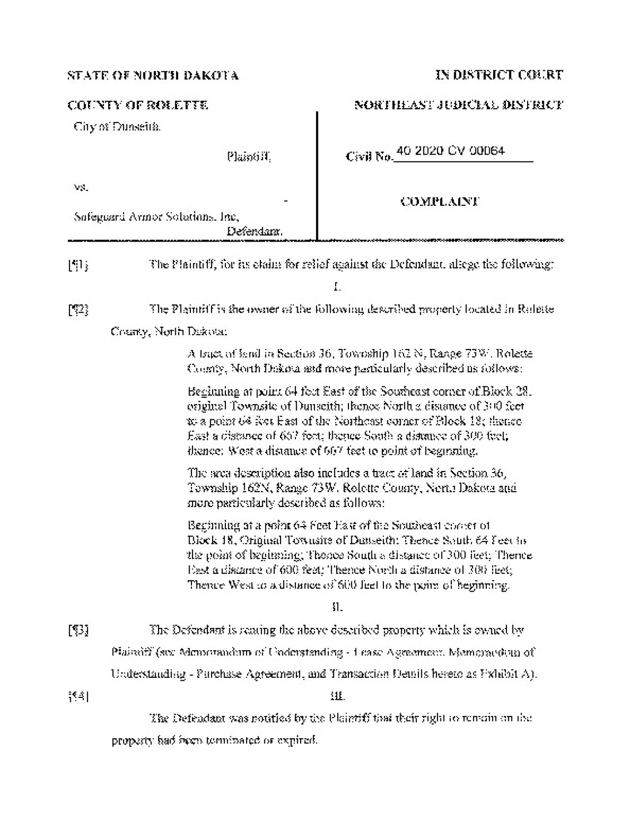 2023-07-21_Safeguard Armor Eviction Suit Docket Items